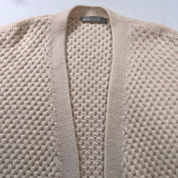 Vince Wool Yak Honeycomb Long Cardigan Sweater Oversized Open Front Size Large - Picture 4 of 10
